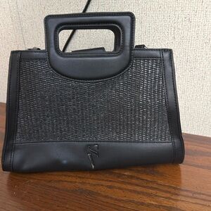 Vera Wang Black and Gray Patterned Bag